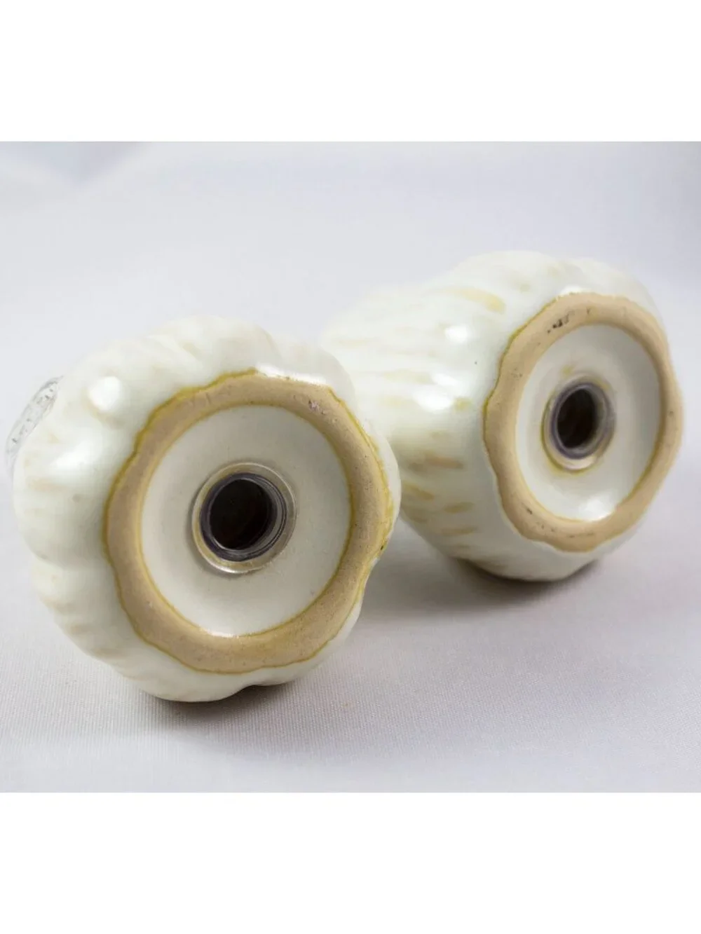 Potter' Studio Cream Glazed Stoneware Squash Gourd Salt & Pepper Set